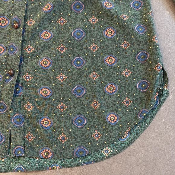 Veronica Beard Silk Deep Green Patterned Blouse - Picture 8 of 10